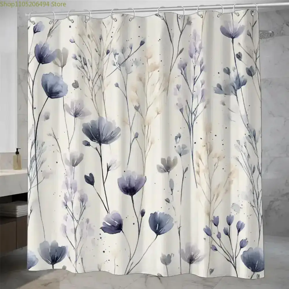 

1 шт. занавеска для душа в ванную комнату, с растительным узором в стиле тай-дай, ручная работа, юбилейная занавеска для душа, в комплекте 12 крючков, 70.87*70.87