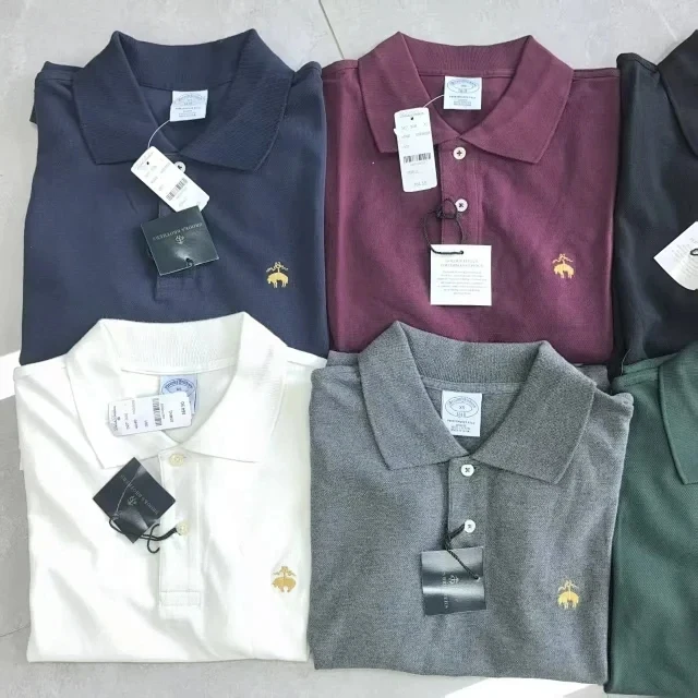 Men's  Shirt Pure Tail Single Gold Label American Style Cotton Sweat Absorbent Casual Wear Short Sleeve Flip Collar
