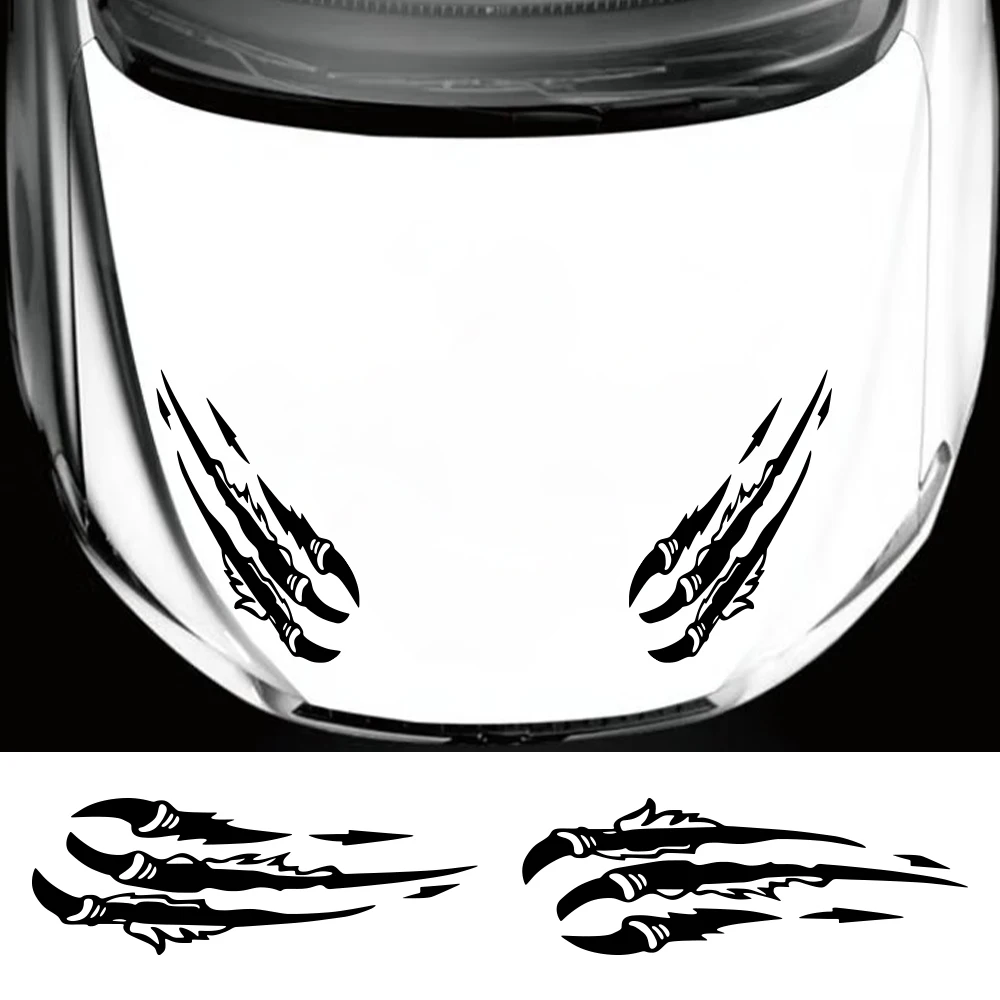 Claw Mark Pattern Car Engine Hood Stickers Scratch Decor Vinyl Decals Auto Bonnet Cover Tunning Decoration Stickers Accessories