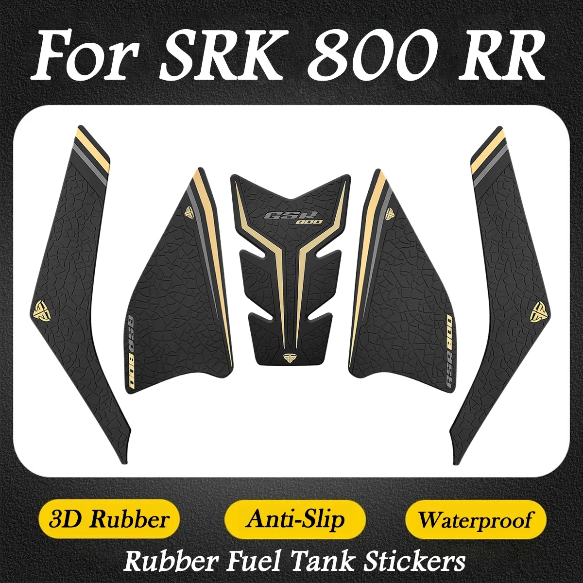 Adesivos de borracha 3D para tanque de combustível de motocicleta, adesivos antiderrapantes para proteção do tanque de combustível, acessórios para QJMOTOR SRK 800 RR