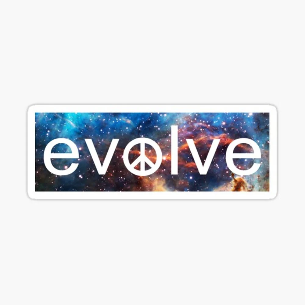 Autocollant Evolve: Coexist in Peace (version Deep Galaxy) pour ordinateur portable, décoration de chambre, voiture, valise, motif dessin animé mignon et tendance