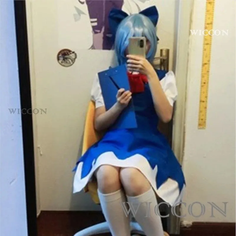 

Цианиме Touhou Project Cirno Косплей Эмбодимент Алой Дьявола Цино с головным убором Косплей Костюм