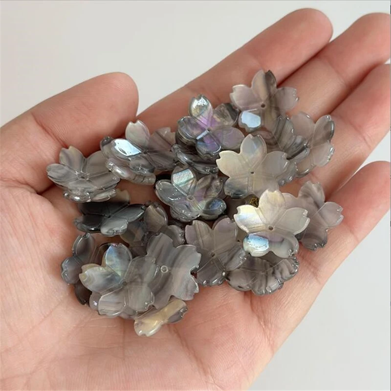 10Pcs/Lot New Acetic Acid 19MM Torus Imitation Shell Flower Beads Petals Charm Connectors Diy Hair Jewelry Making Accessories
