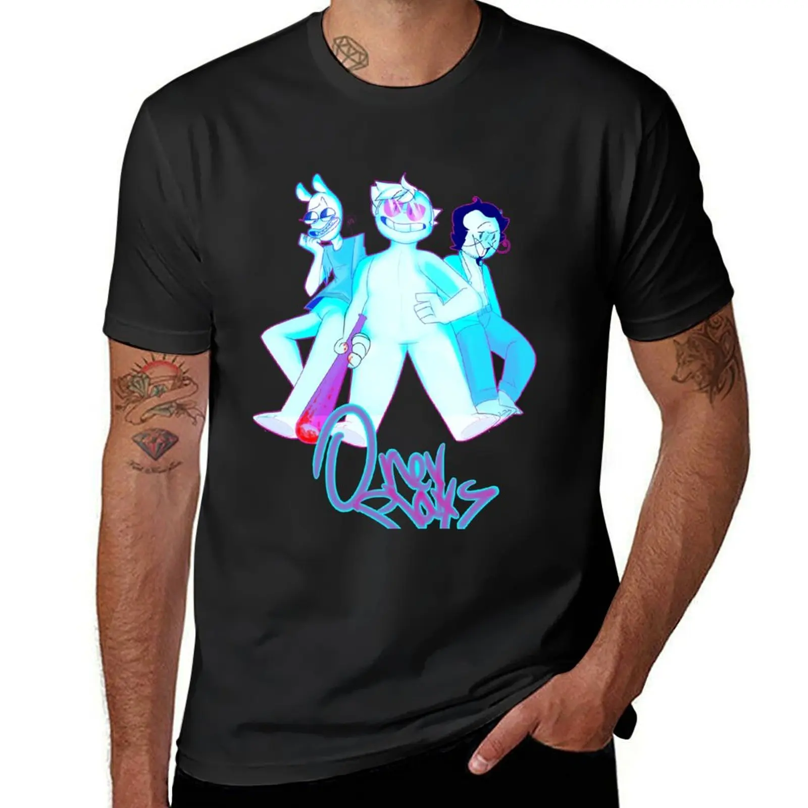 Oneyplays! DingdongVG Julian Oney ! Hotline Miami/Vaporwave Vibe! T-Shirt customizeds cute clothes mens cotton t shirts