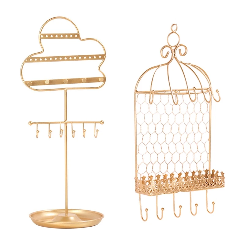 

Wall Mounted Earring Jewelry Display Rack with Hanging Hook, Cage, Cloud