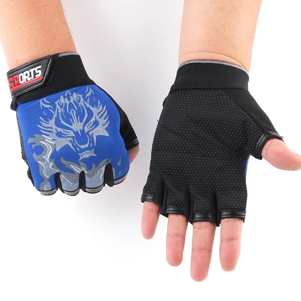 

2pcs Half Finger Cycling Gloves Kids Breathable Sweat Absorbing Non Easy Take Off Roller Riding Gloves for Children