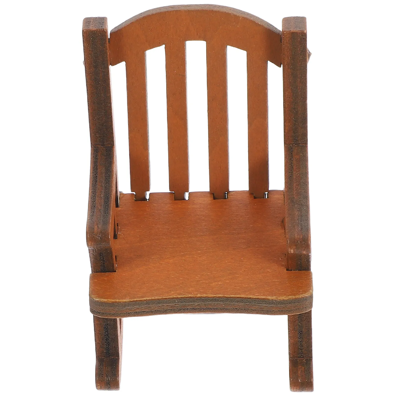 Miniature Wooden Rocking Chair Vintage European Style Dollhouse Furniture Decorative Functional Rocking Feature for Miniature