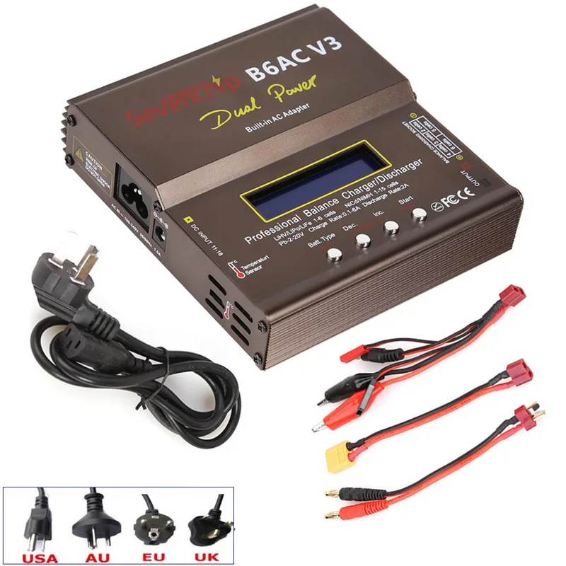 

New 80W imax B6AC V3 Smart Digital Balance Charger For RC Helicopter Re-peak NiMH NiCD LiHV NiCd PB Li-ion Battery Charger