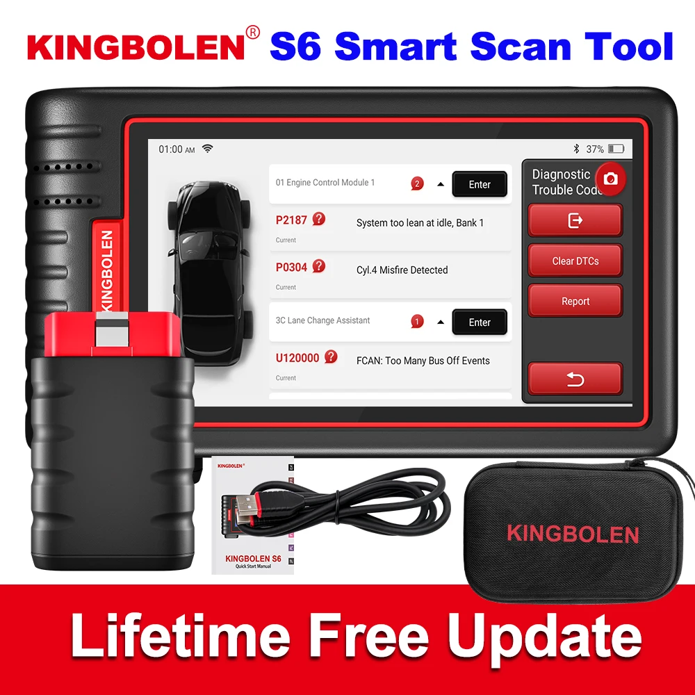 KINGBOLEN S6 Smart Scan Tool, lebenslanges kostenloses Update, unterstützt CANFD-Protokolle, 28 Reset-Dienste für das gesamte System, Kfz-Diagnosetools, FCA Autoauth, Auto-VIN-Scan