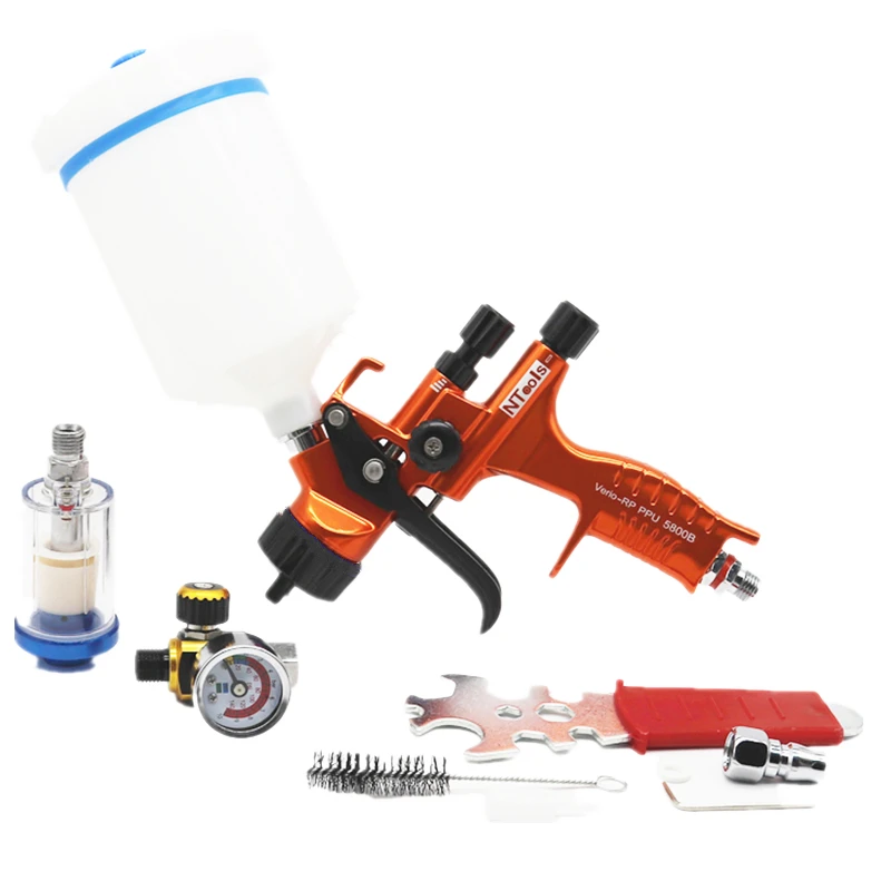 1.3MM Spray Gun With Air Regulator And Air Filter Paint Gun Water Based Air Spray Gun Airbrush Professional Paint Spray Gun