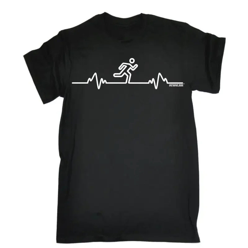 Running Heart Beat Pulse T Shirt Jogging Run Jogger Runner Gym Birthday