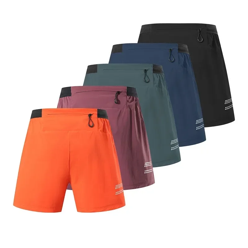 

Stretch Tight Sports Pants for Men's Double-layer Fake Two-piece Training Quick-drying Three-point Shorts