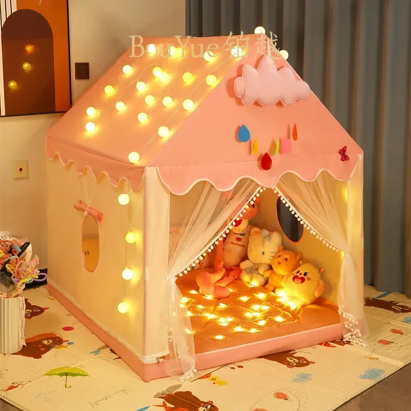 Kids Princess Castle Tent Indoor Playhouse for Girls Children Bedroom Toy House Baby Play Tent Gift