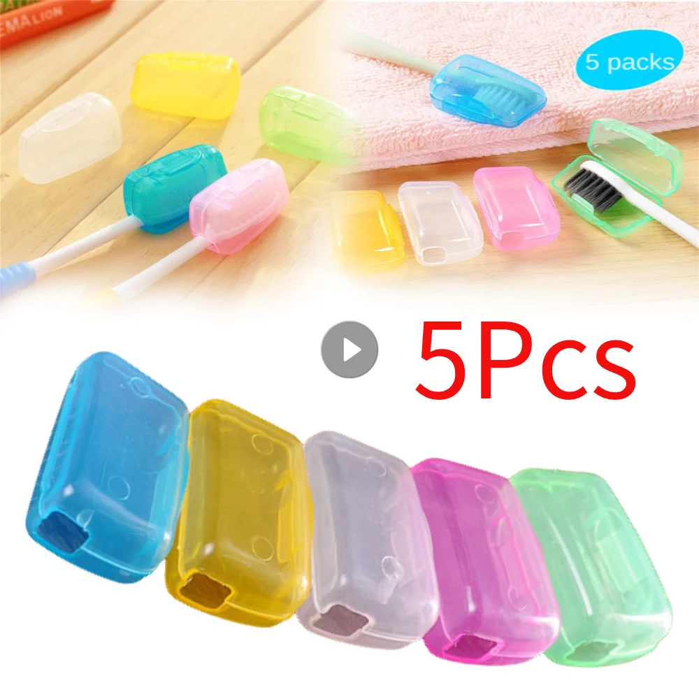 5-1Pcs Mini Toothbrush Head Cover Portable Tooth Brush Holder Cap For Outdoor Travel Household Bathroom Organizer Accessories