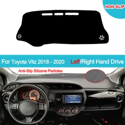 Car Dashboard Cover DashMat For Toyota Vitz 2018 - 2020 Flannel Suede Polyester Carpet Cape Protector Sun Shade