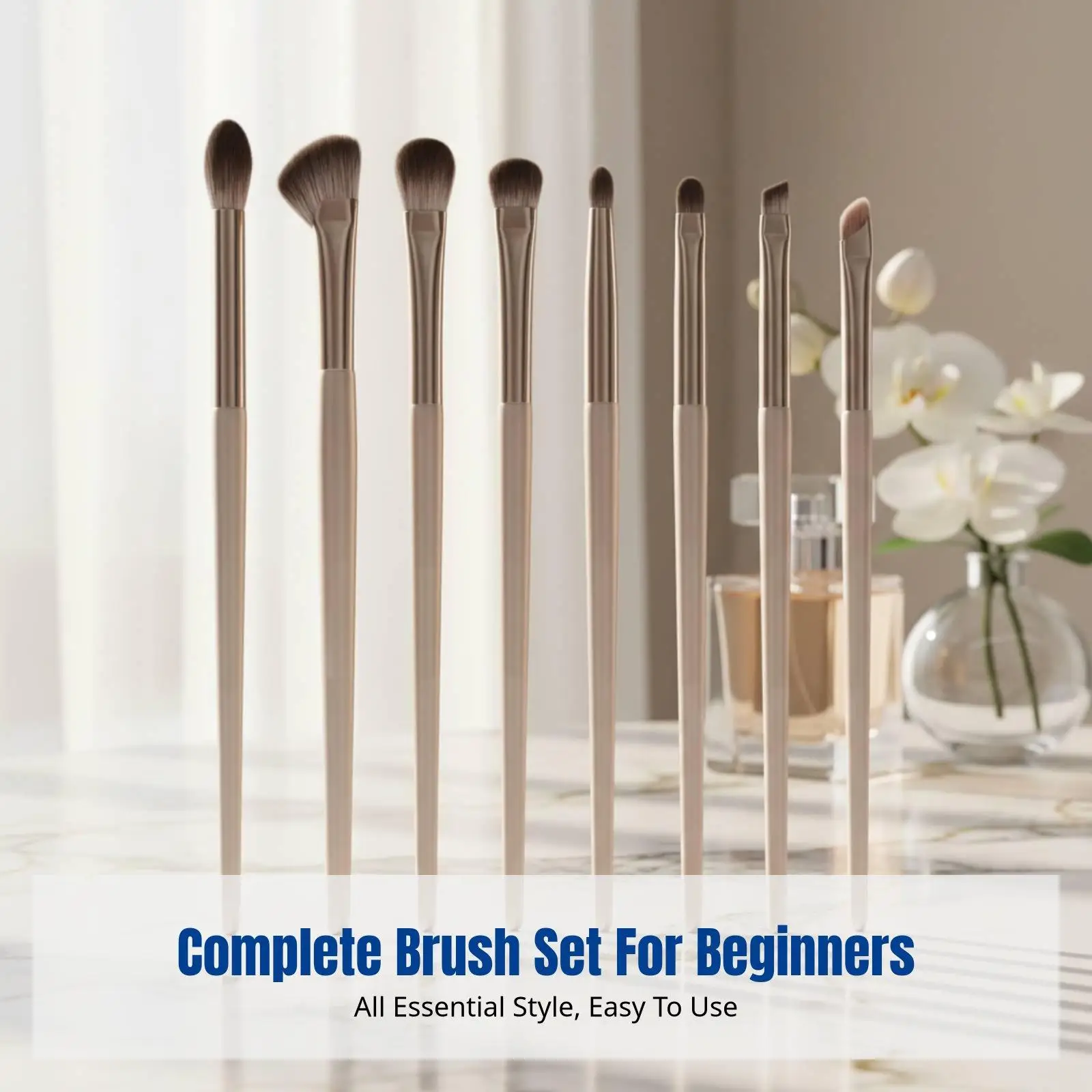 Makeup Brushes Kit for Eye Shading and Blending with Lightweight Travel Cosmetic Holder