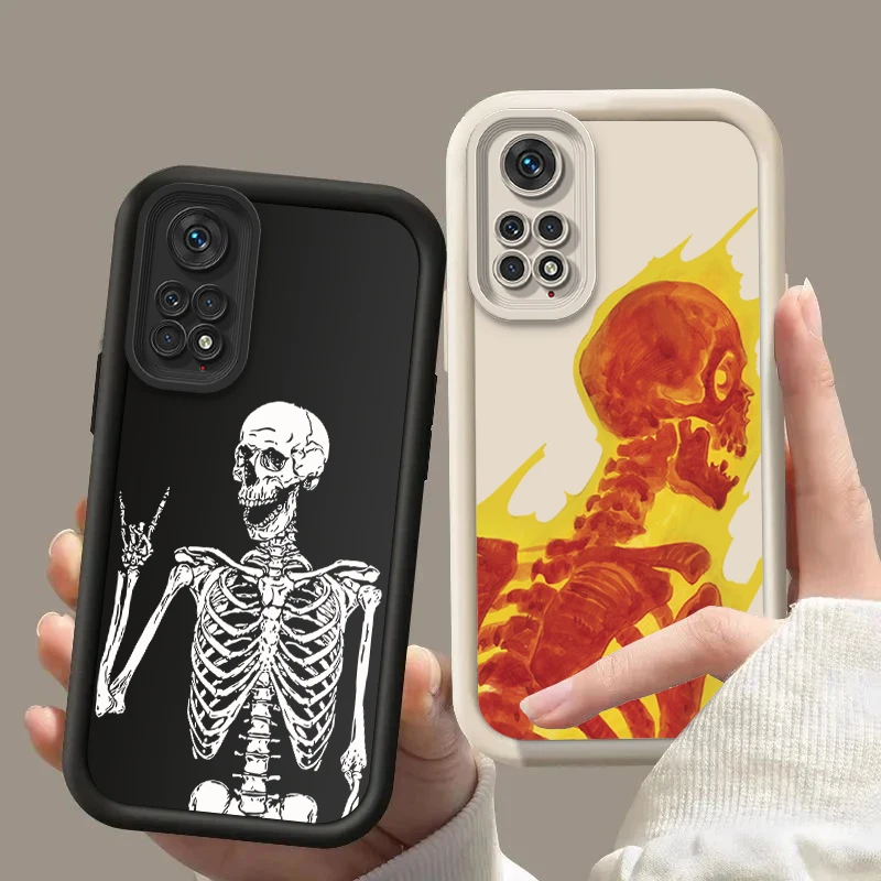 note8pro Skull Silicone Phone Case On For Xiaomi Redmi Note 8 7 9 Pro Max 9s redmi 9 9a 9c 9t note9 note7 Cover