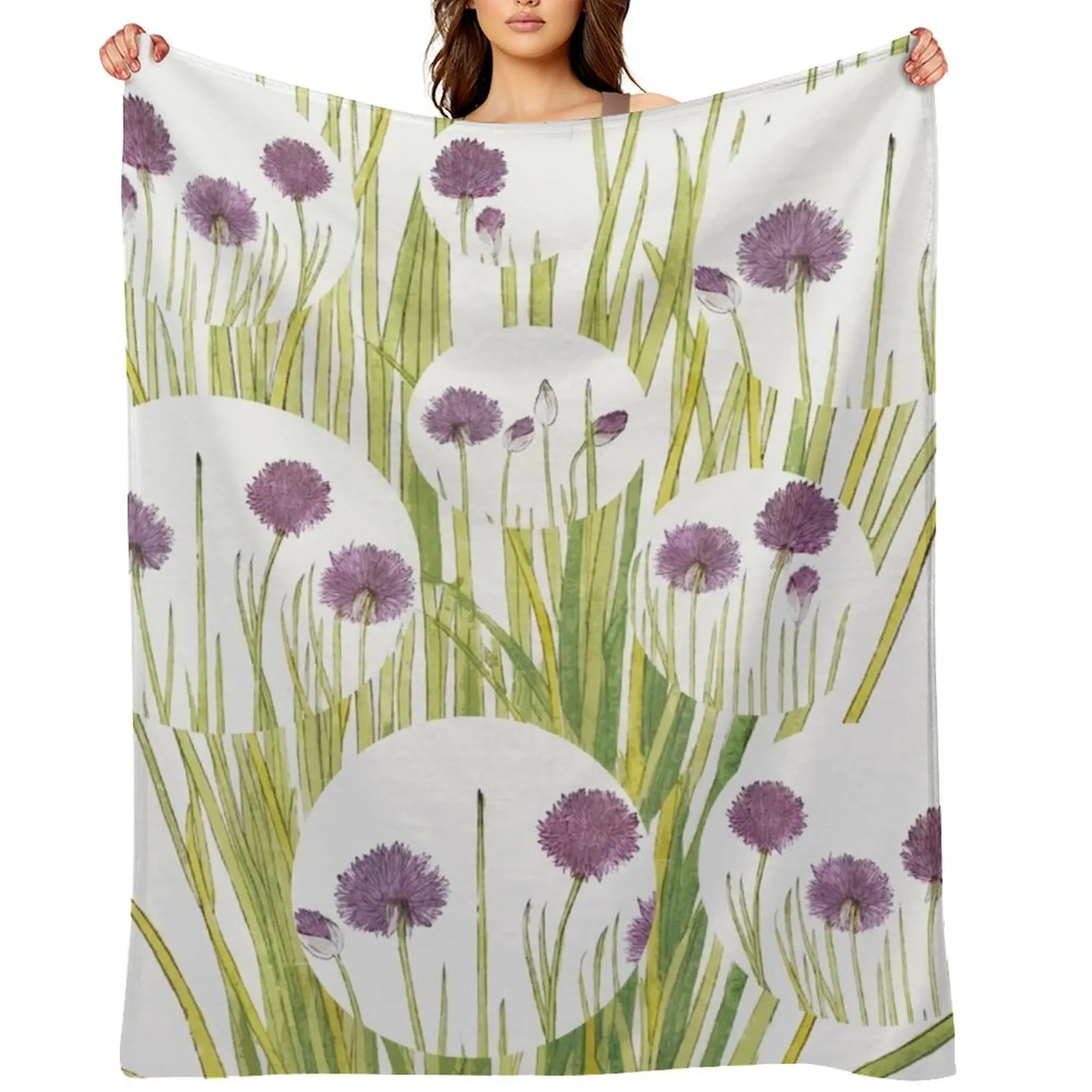 بطانية رمي ألوان مائية نباتية ناعمة من القطيفة منقوشة متعددة الأغراض بطانيات دافئة #1