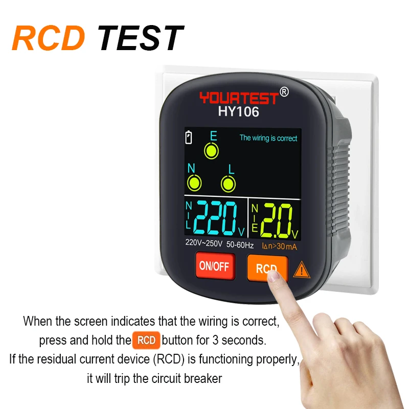 IL TUO Tester di presa Test di tensione Rilevatore di prese di presa digitale EU/UK/US Rilevatore di tensione intelligente Elettroscopio multifunzione