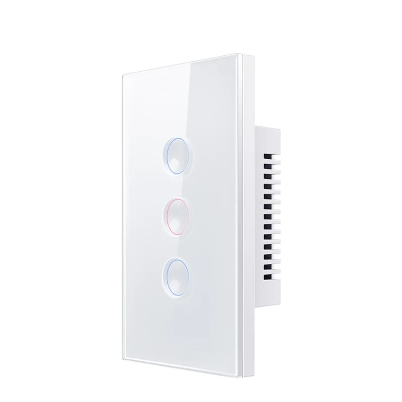 ABKJ-Tuya Wifi Smart Touch Switch 110-240V 2.5D Concave Style Zigbee3.0 Signal Repeater Work With Alexa Google Home 3 Gang