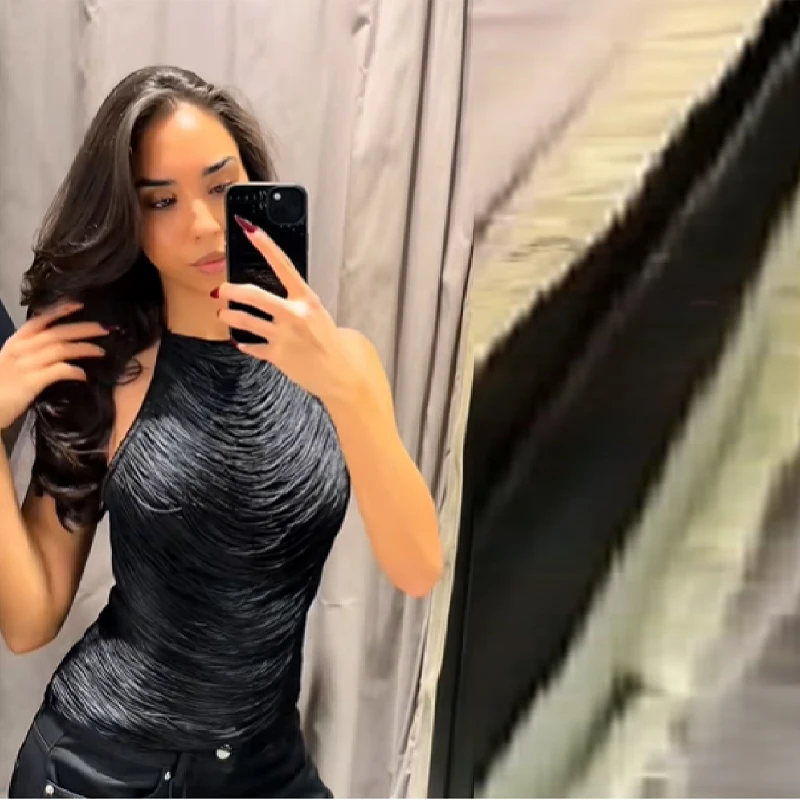 

Sexy Halter Strap Top for Women Lace Up Straps Off Shoulder Tight Camisole Backless Zipper Tanks 2025 New Spicy Girl Lady Tops