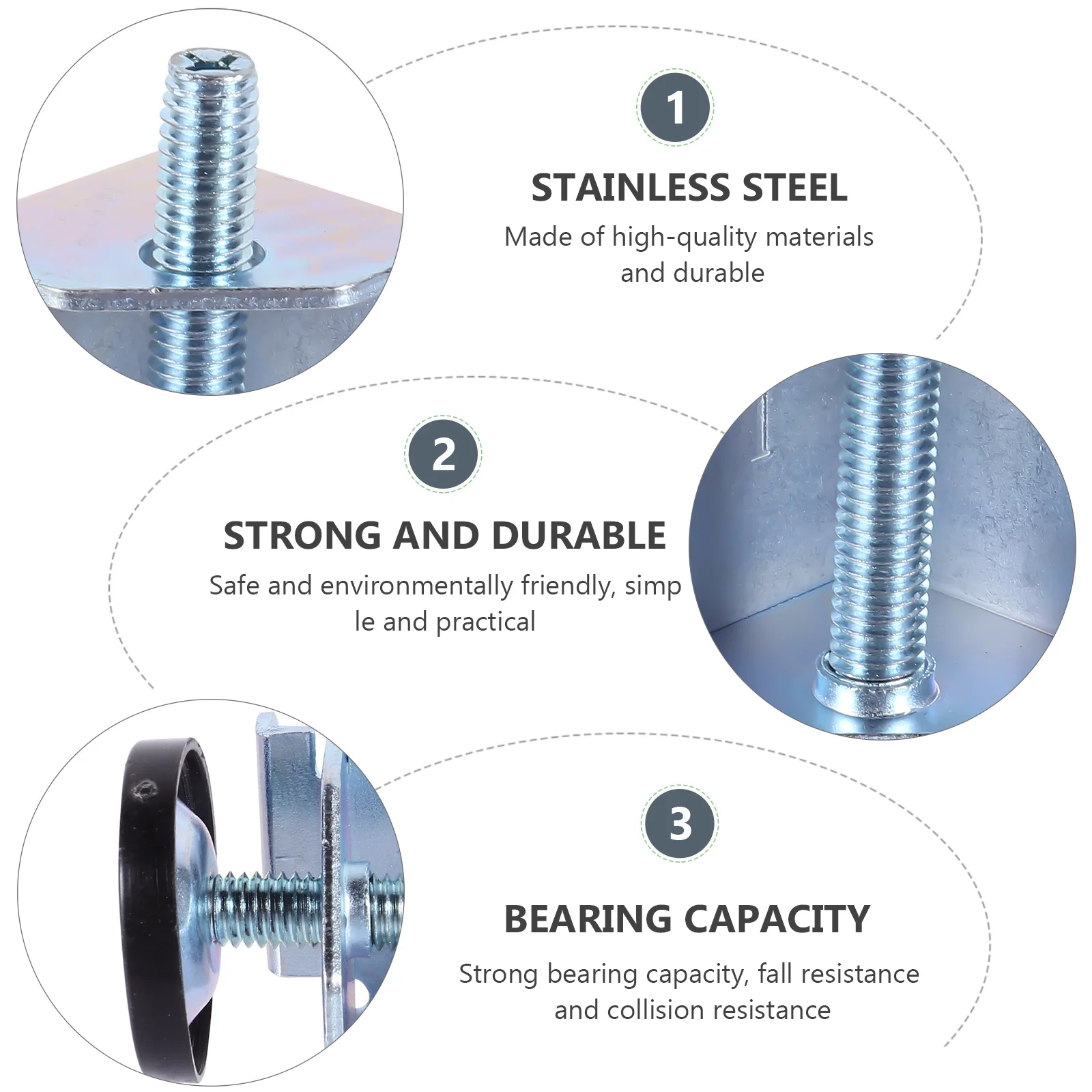Piedini livellanti per gambe per mobili resistenti regolabili da 4 pezzi per unità di scaffalature per banco da lavoro per tavolo livellatore per gambe dell'armadio