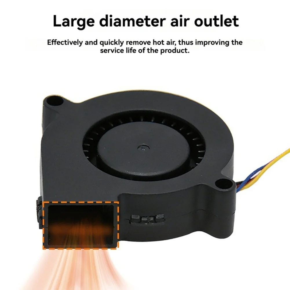 24V 5015 Turbo=Blower Fan 10000 RPM Double Ball Bearing Axial Flow Cooler Compatible With 3D Printing Machine Components
