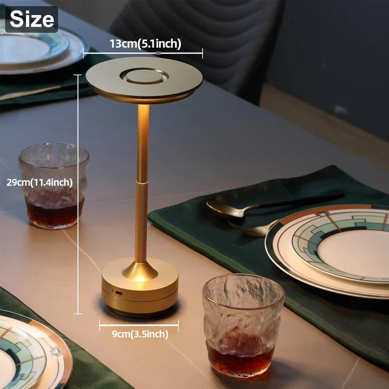 Imagem -05 - Recarregável Candeeiro de Mesa Led com Sensor de Toque Desktop Night Light Lâmpada de Leitura sem Fio Restaurante Hotel Bar Decoração do Quarto