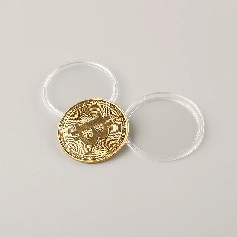 Gold Plated Bitcoin Coin Collectible Art Collection Gift Physical commemorative Casascius Bit BTC Metal Antique Imitation