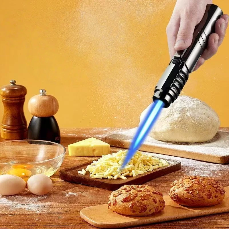 

1800°High Temperature Spray Gun Butane Gas Lighter Metal Outdoor Windproof Blue Powerful Flame Torch Jet Lighter Welding Tool