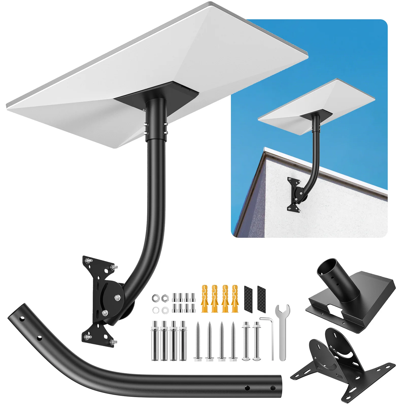 Starlink Gen 3 Montant 360 °   Kit de montage Starlink réglable Compatible avec la norme V3 Starlink pour l'installation murale extérieure du toit