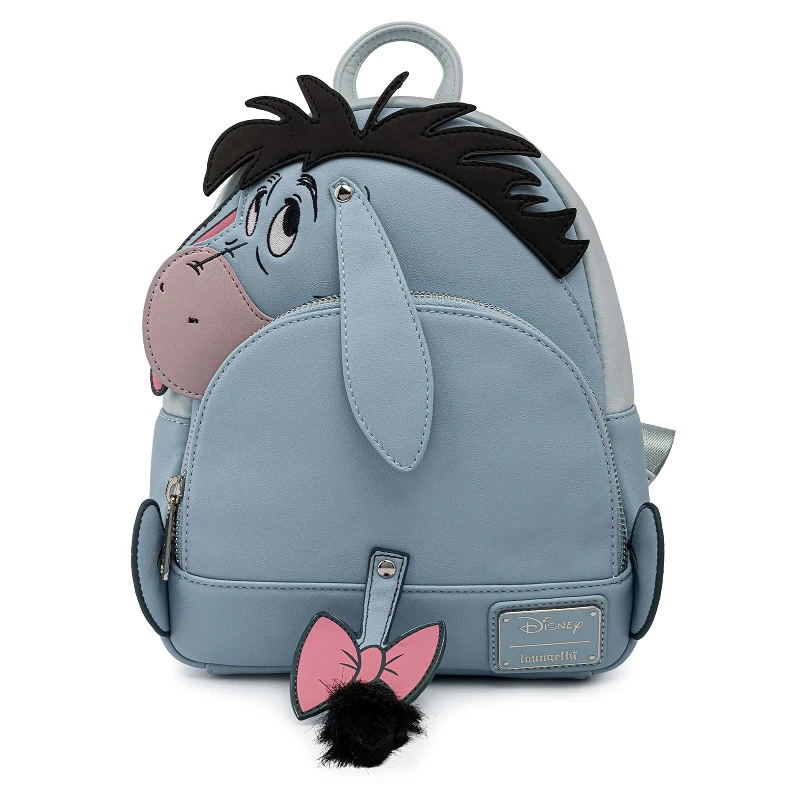 Eeyore Winnie The Pooh Cosplay Womens Backpack Snap Flap Clutch Leather Wallet Mini Backpack view 2