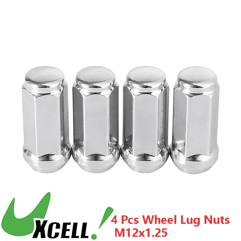 UXCELL 4pcs Car Wheel Lug Nuts M12x1.25 Wheel Lugnuts Bulge Acorn Cone Seat Closed End 1.9inch Long 3/4\