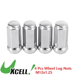 UXCELL 4pcs Car Wheel Lug Nuts M12x1.25 Wheel Lugnuts Bulge Acorn Cone Seat Closed End 1.9inch Long 3/4