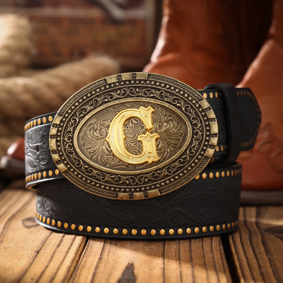 Ein lässiger Retro-Gürtel im Western-Stil für Herren und Damen! PU-Ledergürtel mit Metallschnalle, geeignet für den täglichen Arbeitsgebrauch – Detail 6