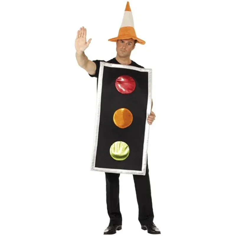 

Orange and Black Traffic Light Unisex Halloween Costume Adult Traffic Light Costume Cosplay