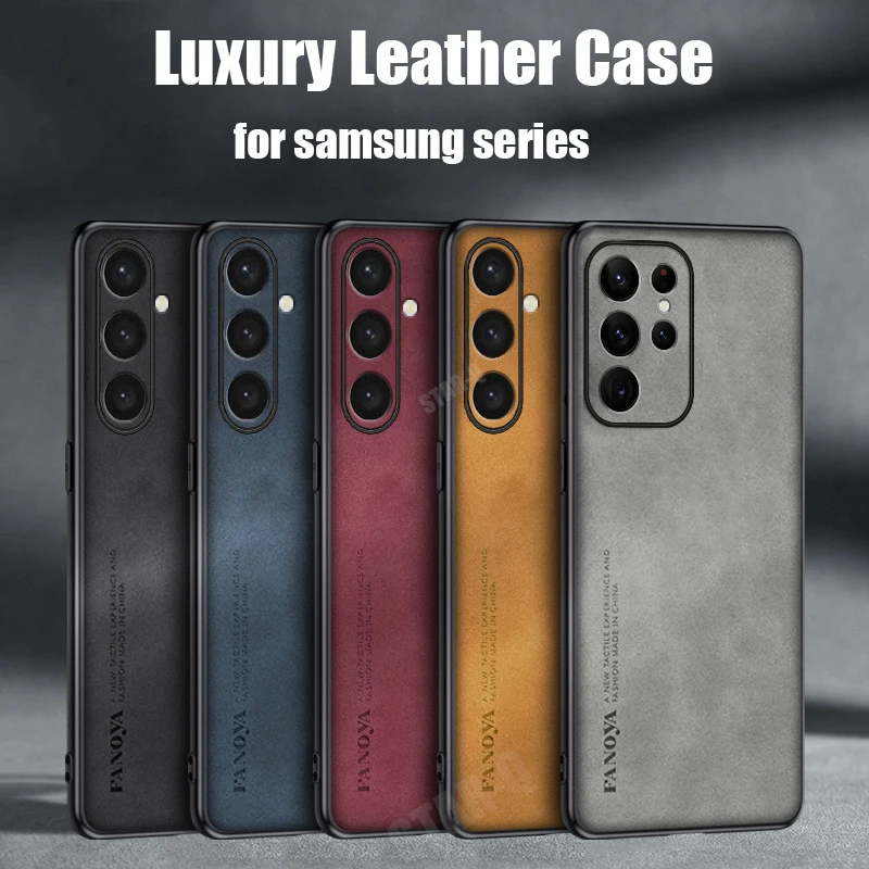 Luxury Sheepskin Leather Case For Samsung Galaxy S26 S25 S24 S23 S22 S21 S20 Ultra FE S25 Edge S10 S9 Plus Shockproof Cover