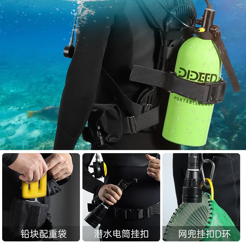 

DIDEEP New 3L X6000 Scuba Diving Snorkeling Gear Oxygen Tank Backup