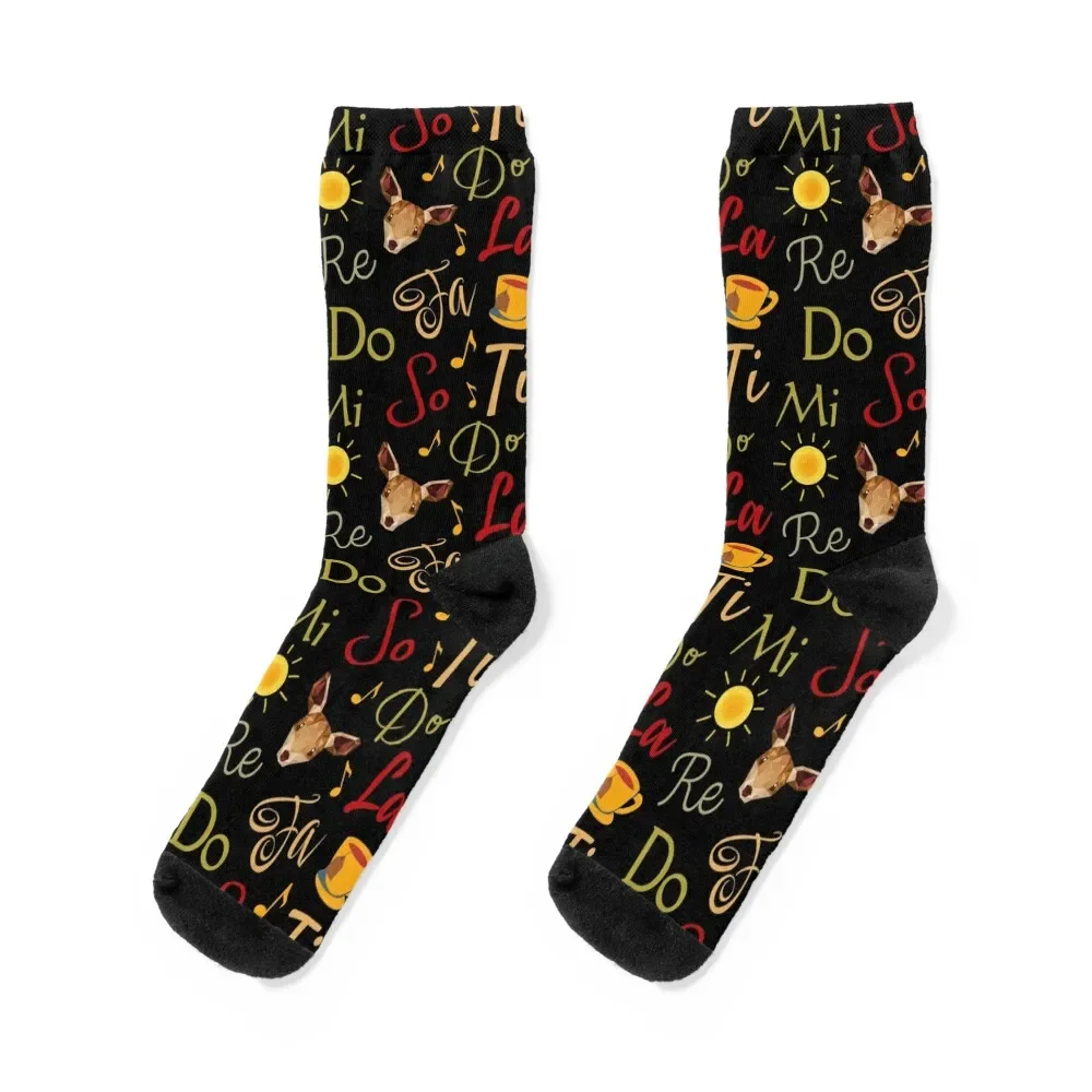 

Do Re Mi Cute Sound of Music Song Pattern Socks moving stockings set Rugby Designer Man Socks Women's