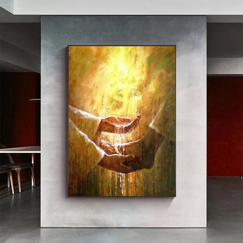 يد الله يسوع المسيحية يسوع أعطني يدك صورة الملصقات يطبع الرسم على لوحات القماش الجدارية صور ديكور المنزل