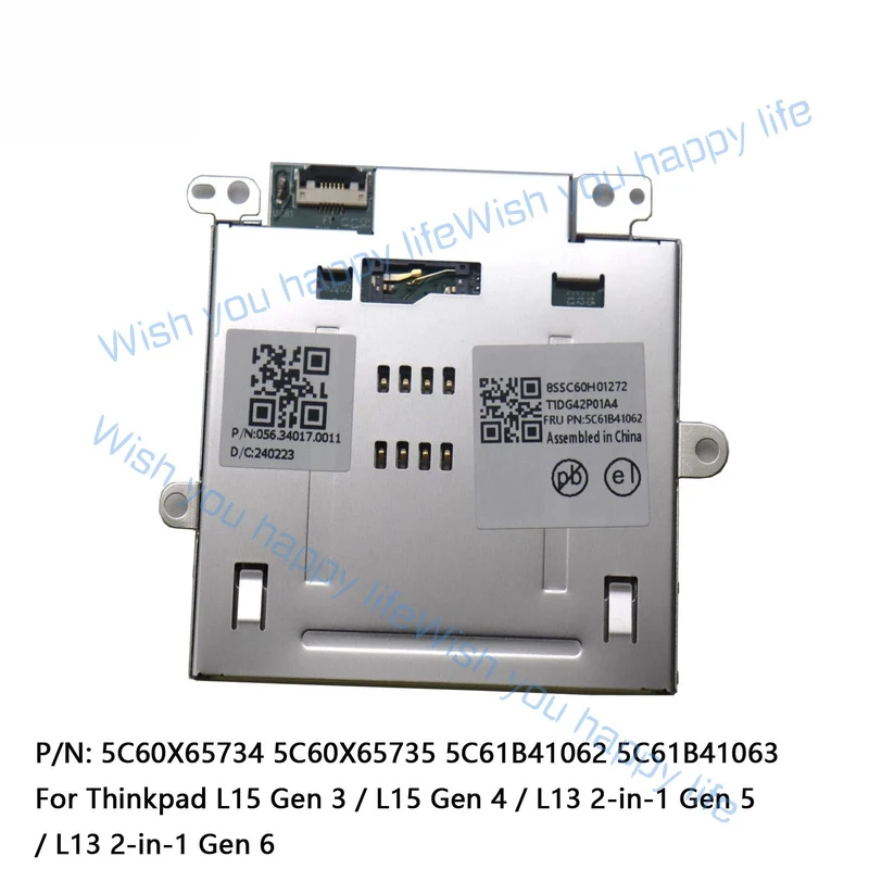 L... 5C60X65734 For Lenovo ThinkPad L15 Gen 3 / 4 L13 2-in-1 Gen 5 Smart Card Reader
