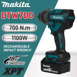 ブラシレスレンチMakita-DTW700Electric,多機能,充電式,リチウム電池18V,自動車修理,高トルク,衝撃