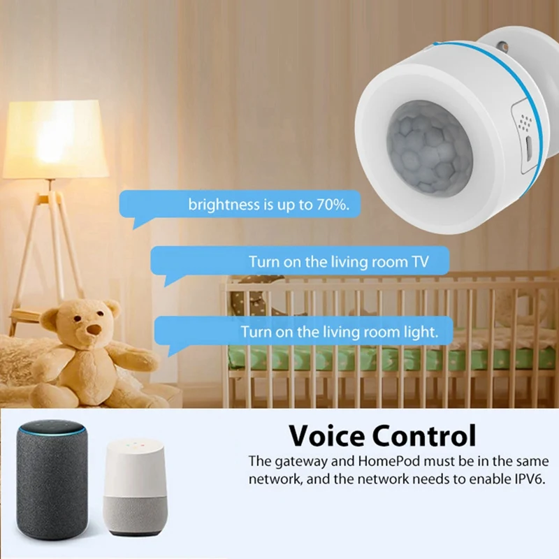 N11R- Tuya Matter Thread PIR Motion Detector Wireless Human Body Infrared Detector Work With Homekit Alexa Google