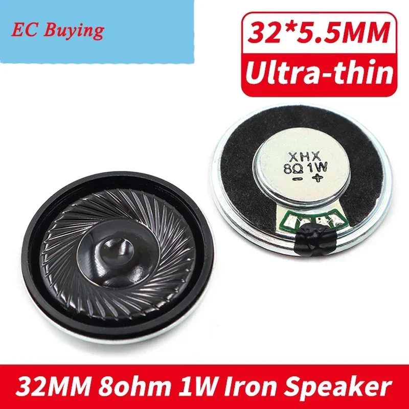 2Pcs 32MM 8Ohm 1W Iron Case Internal Magnet Speaker Ultra-thin 32*5.5MM Diameter 32 MM 8 Ohm 1 Watt Loud Speaker Loudspeaker