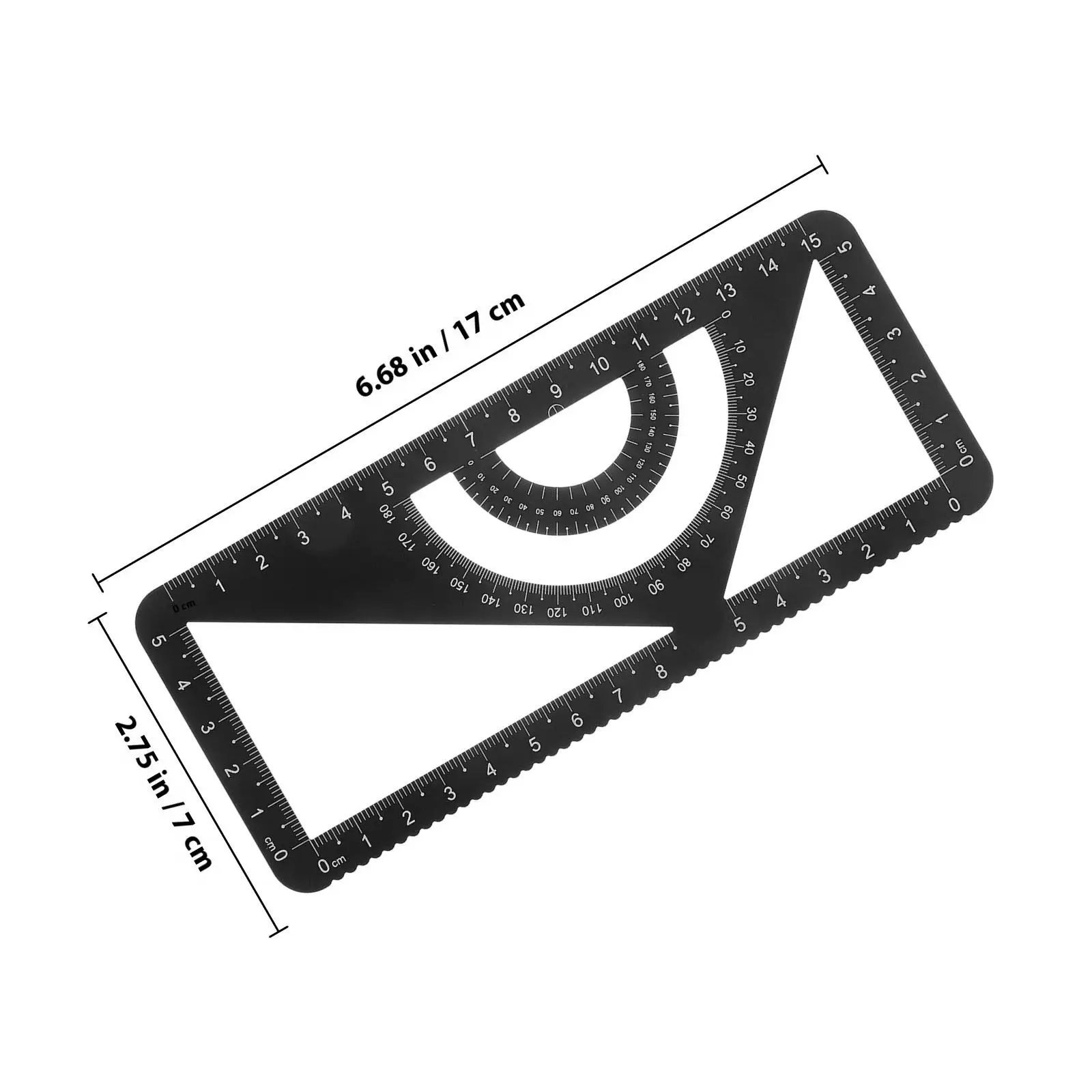 1SET Geometry Protractor Ruler School Drawing Tool Halloween Christmas Aluminum Alloy Ruler Set Drawing Ruler Set High