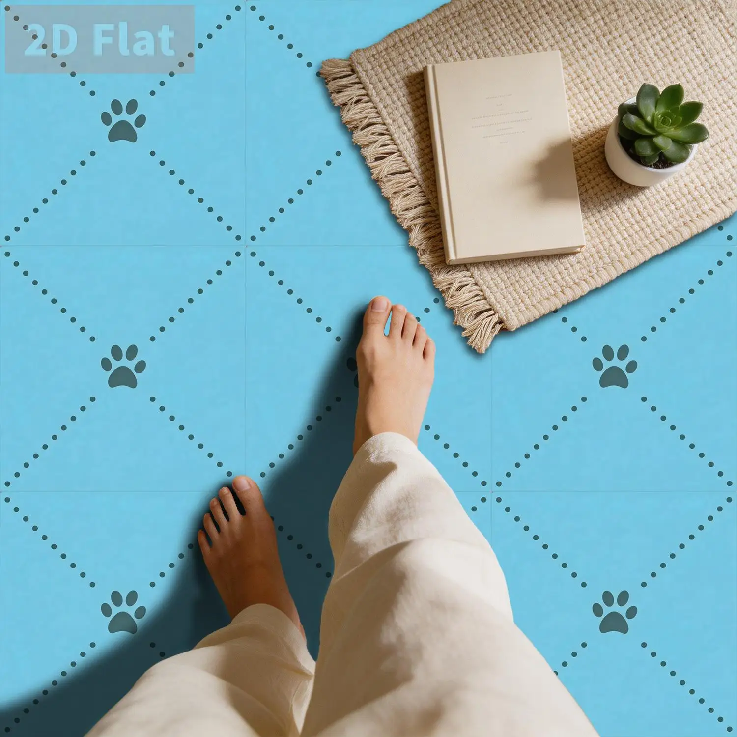 Cream Style PVC Floor Stickers Self Adhesive No Glue Non Slip Wear Resistant Bathroom Rental Apartment Makeover Floor Leather