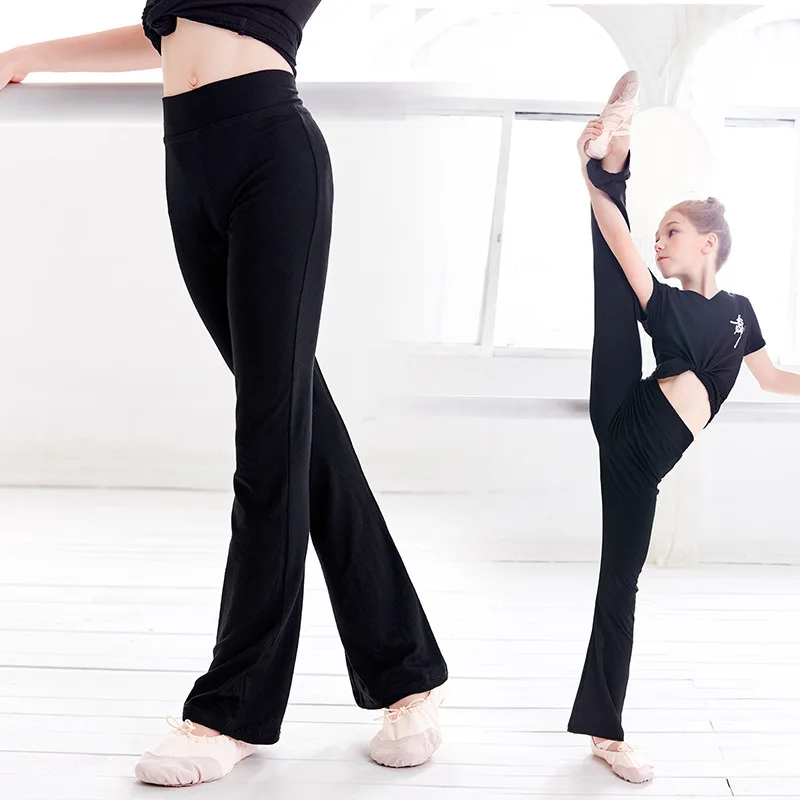 Children's Dance Bell-Bottom Pants Girls Spring and Summer Trousers Slim Training Suit Latin Jazz Dance Suit Sports Bodysuits