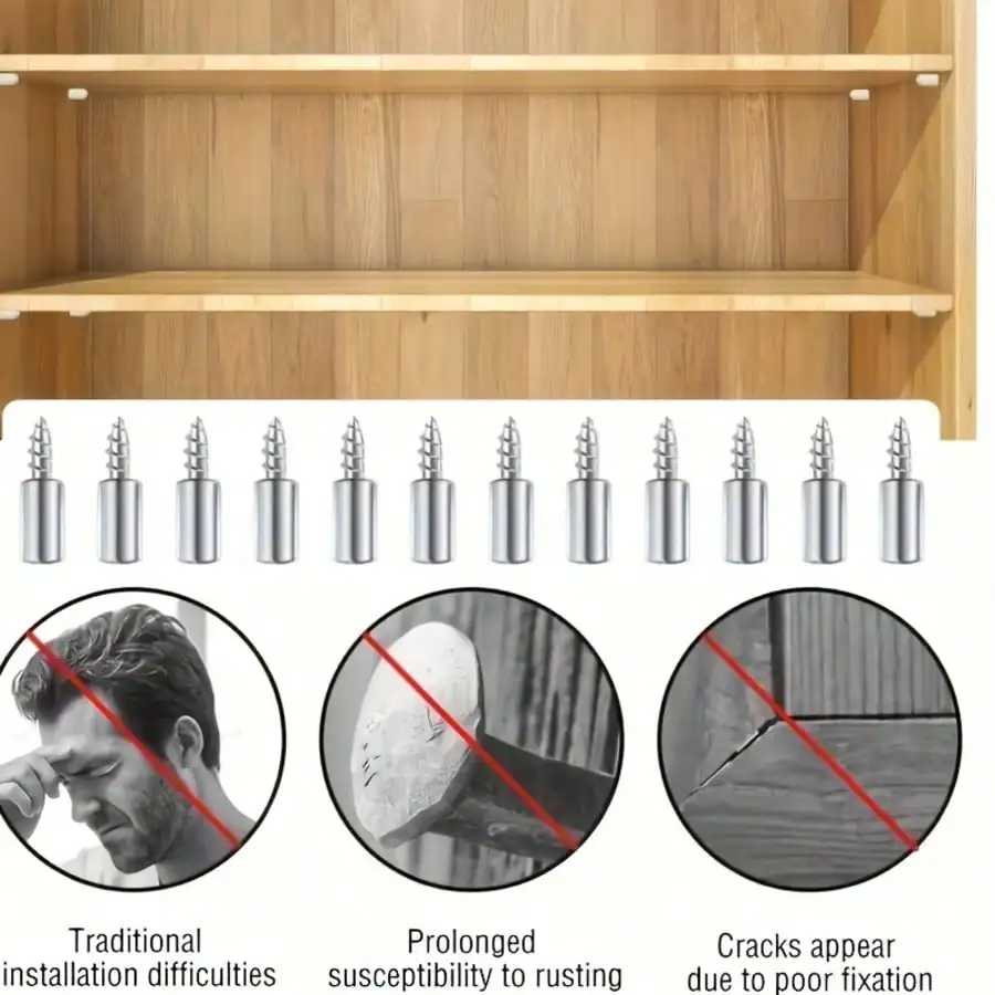 30/60Pcs Self Tapping Furniture Bracket Screw with Anti Slip Rubber Sleeve Cross Head Fastener Wardrobe Storage Rack Hardware