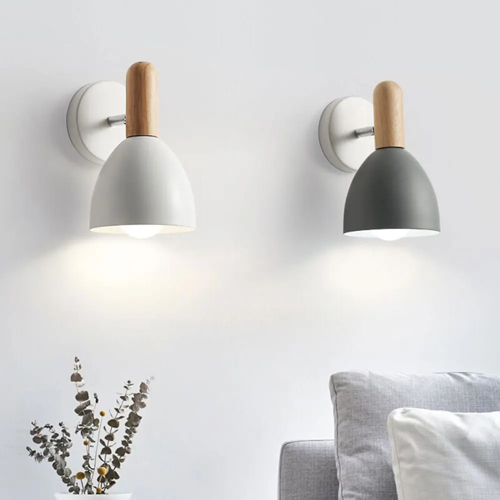 

Wall Lamp Light E27 Interior External Sconces The Living Room For Home Lighting Nordic Vintage Wood Bed Or Corridor With Wire