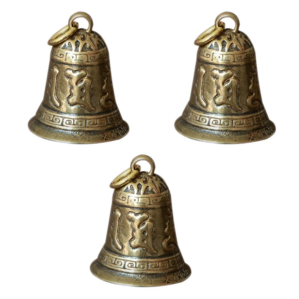 

3 Pcs Brass Bell Pendant Decor Golden Keychain Hanging DIY nament Charm Jewelry Making Crafts Accessories